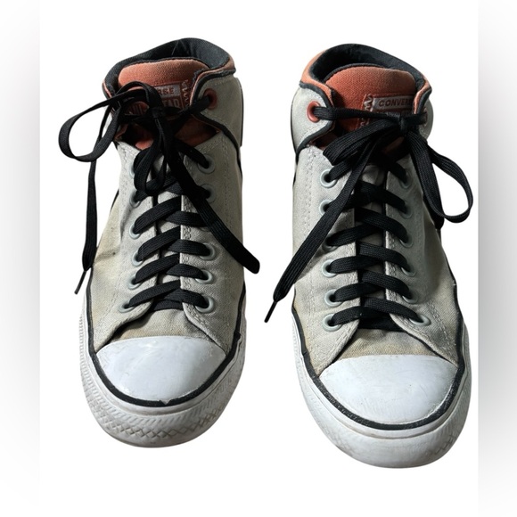 Converse Chuck Taylor All Star High Top Gray w Orange Trim. Rare color. Sz 10.5 - Picture 1 of 7